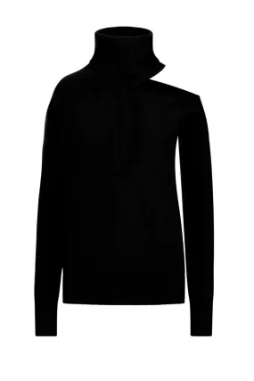 ABBIE CASHMERE SWEATER IN BLACK