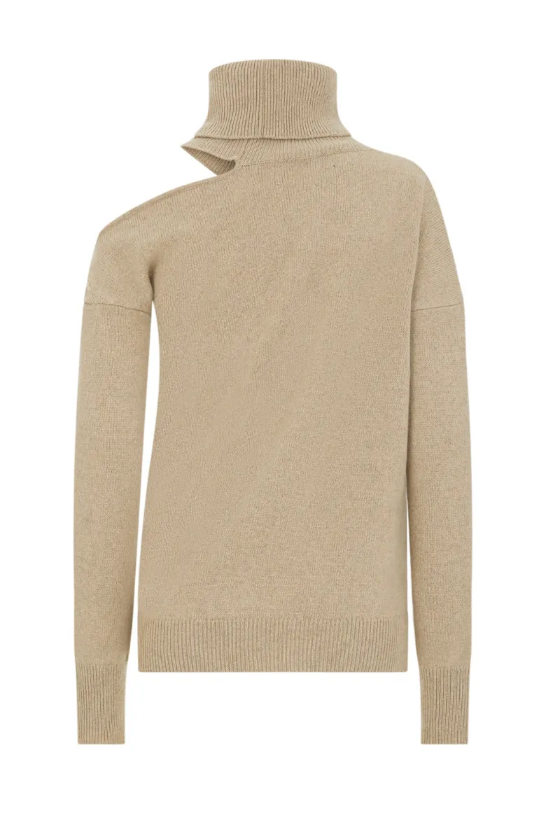 ABBIE CASHMERE SWEATER IN SAND