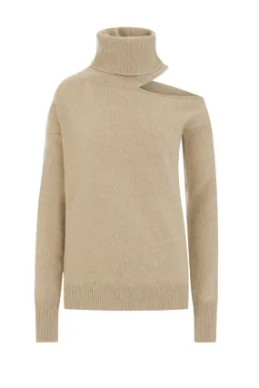 ABBIE CASHMERE SWEATER IN SAND