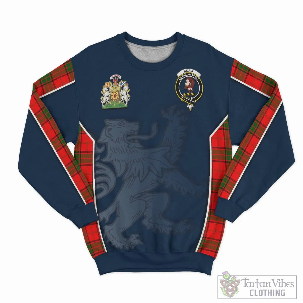 Adair Tartan Sweater with Family Crest and Lion Rampant Vibes Sport Style