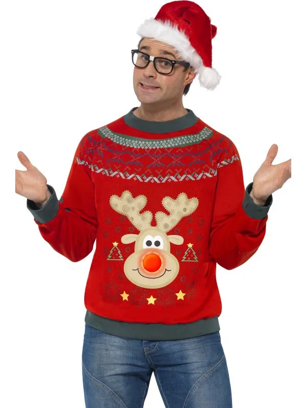 Adult Festive Christmas Reindeer Jumper Fancy Dress Costume