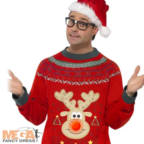 Adult Festive Christmas Reindeer Jumper Fancy Dress Costume