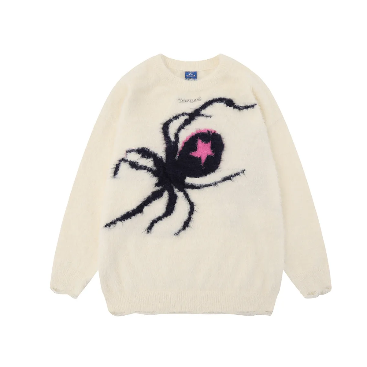 Advbridge harajuku fashion dress to impress Tideeku Original American Autumn and Winter Mink-like Sweater Spider round Neck Pullover Loose Sweater Women's