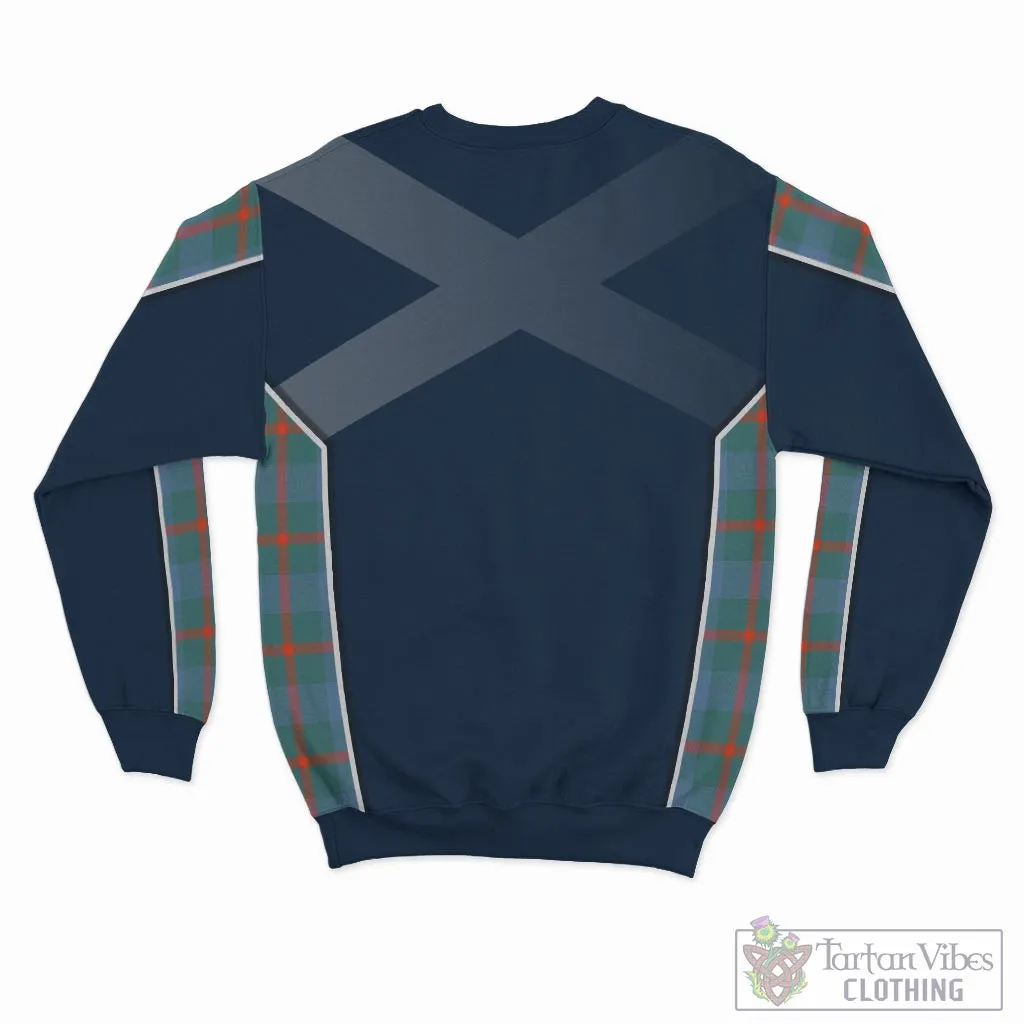 Agnew Ancient Tartan Sweater with Family Crest and Lion Rampant Vibes Sport Style