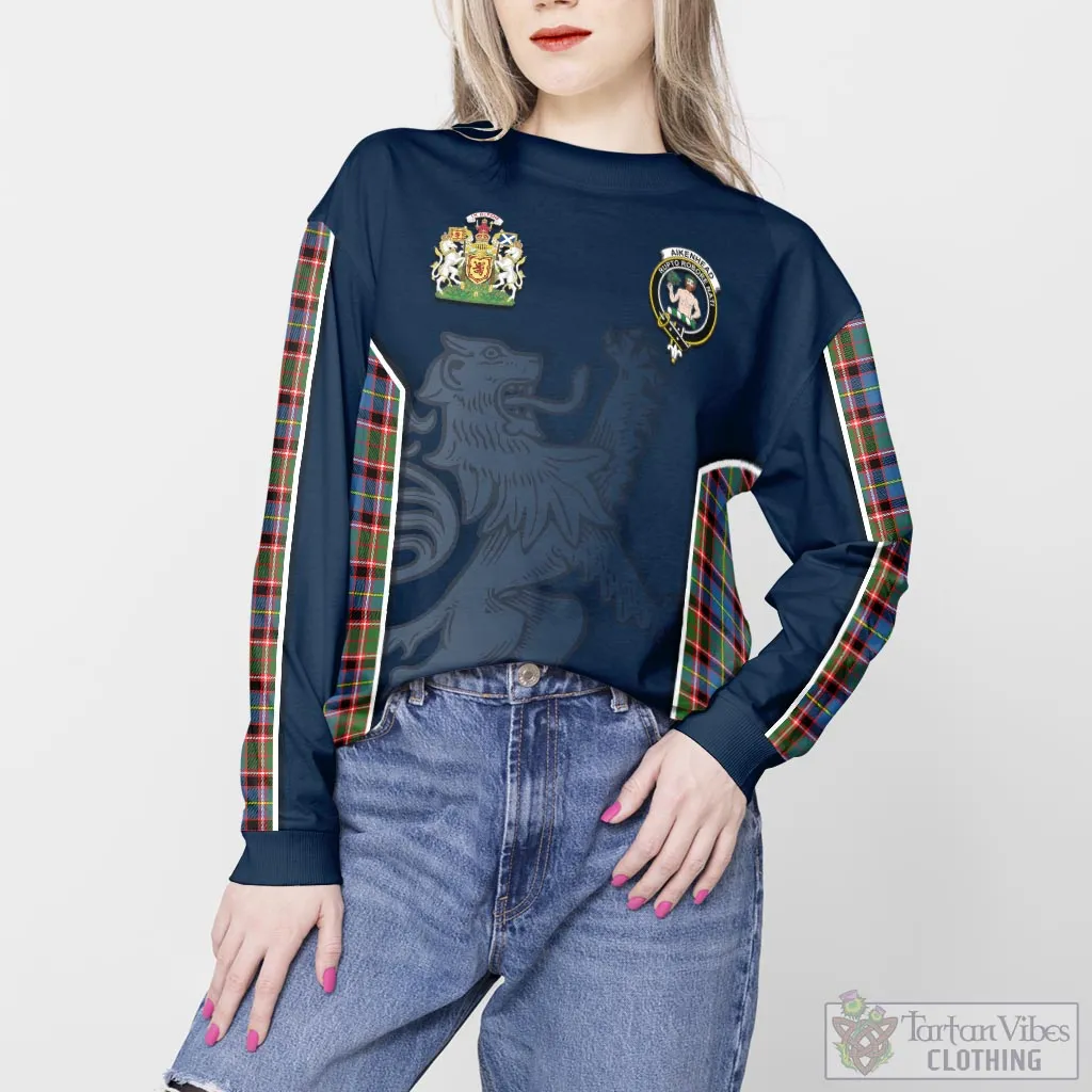 Aikenhead Tartan Sweater with Family Crest and Lion Rampant Vibes Sport Style