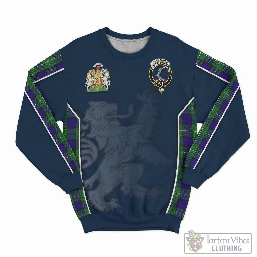 Alexander Tartan Sweater with Family Crest and Lion Rampant Vibes Sport Style