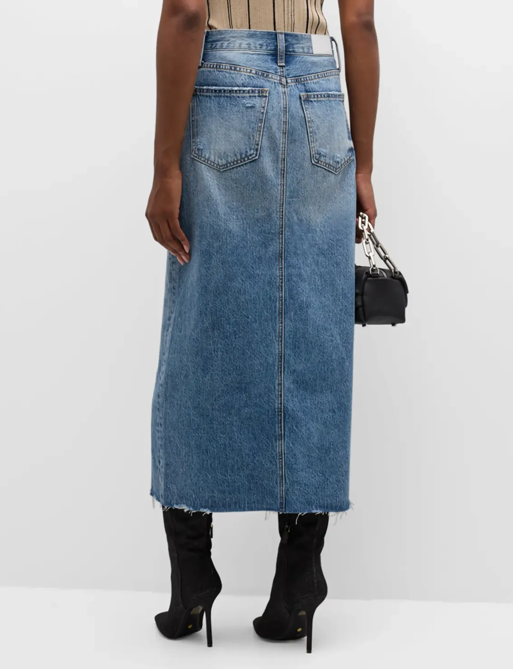 Alice Denim Midi Skirt, Portrait Vintage