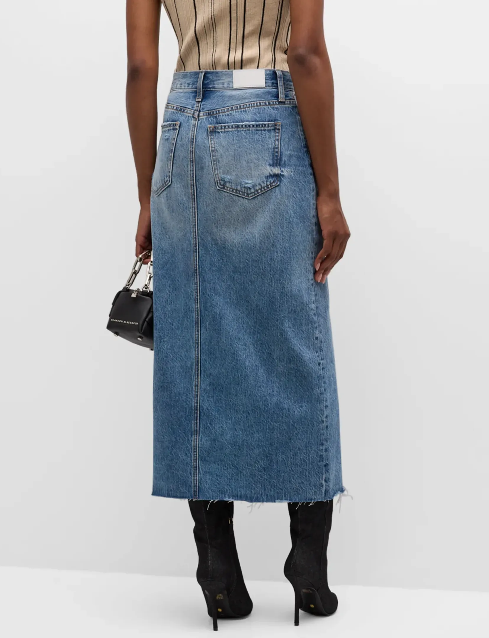 Alice Denim Midi Skirt, Portrait Vintage