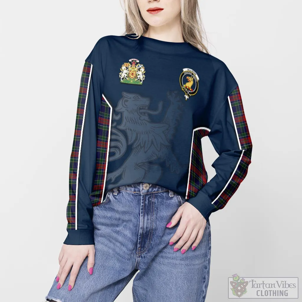 Allison Red Tartan Sweater with Family Crest and Lion Rampant Vibes Sport Style