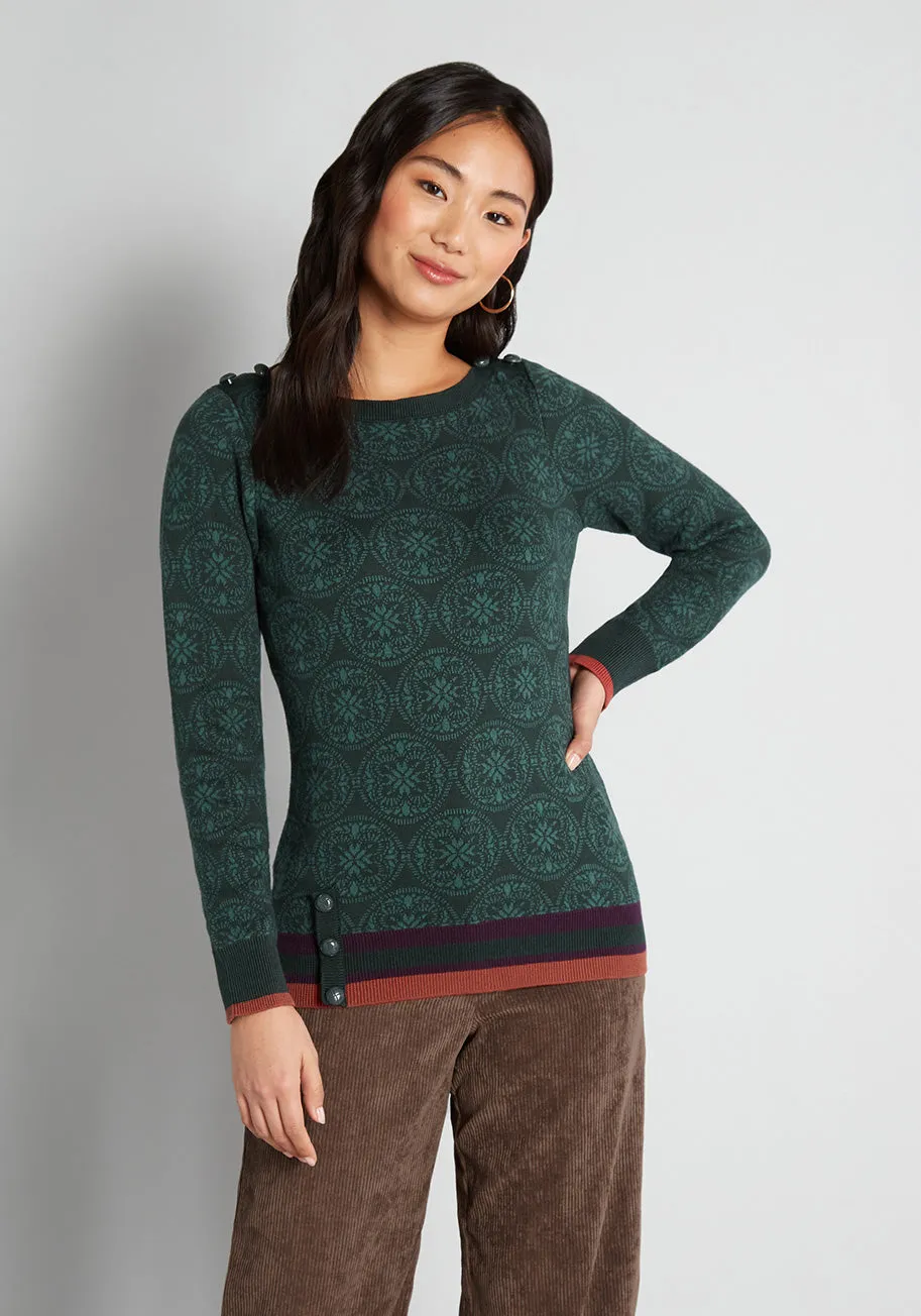 An Evergreen Scene Pullover Sweater