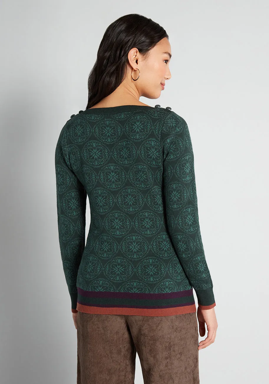 An Evergreen Scene Pullover Sweater