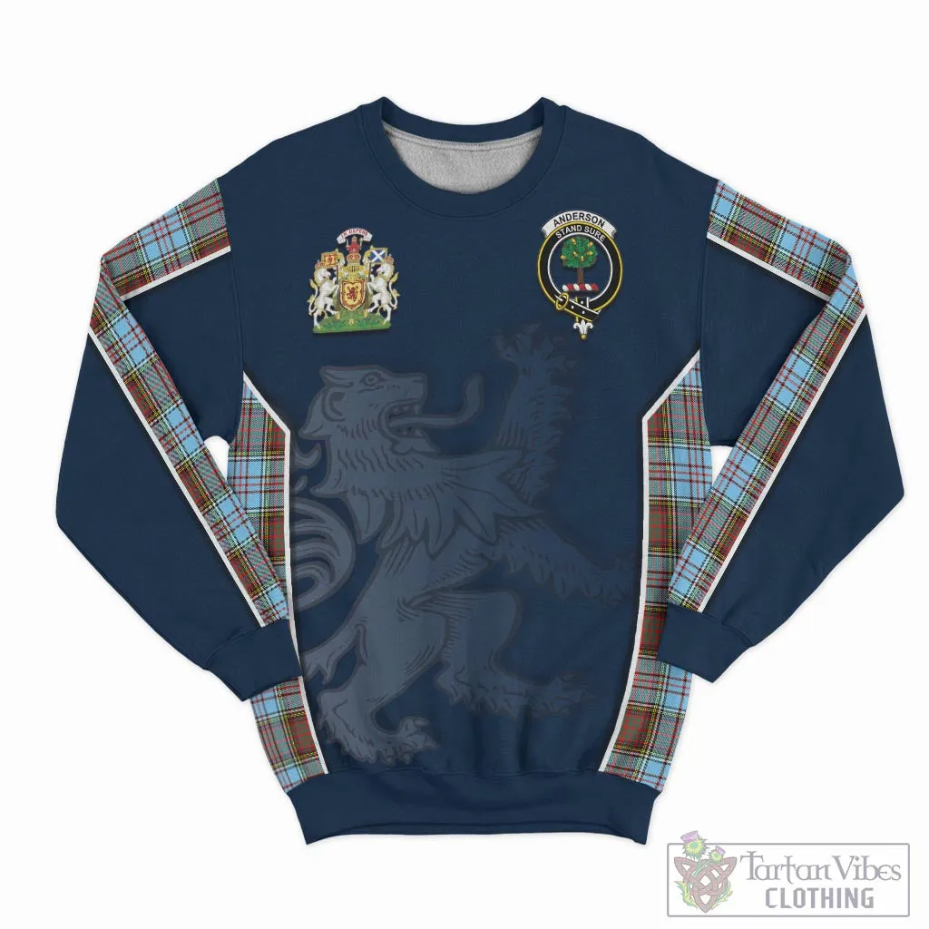 Anderson Ancient Tartan Sweater with Family Crest and Lion Rampant Vibes Sport Style