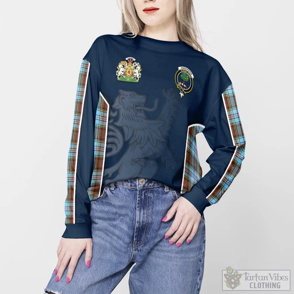 Anderson Ancient Tartan Sweater with Family Crest and Lion Rampant Vibes Sport Style