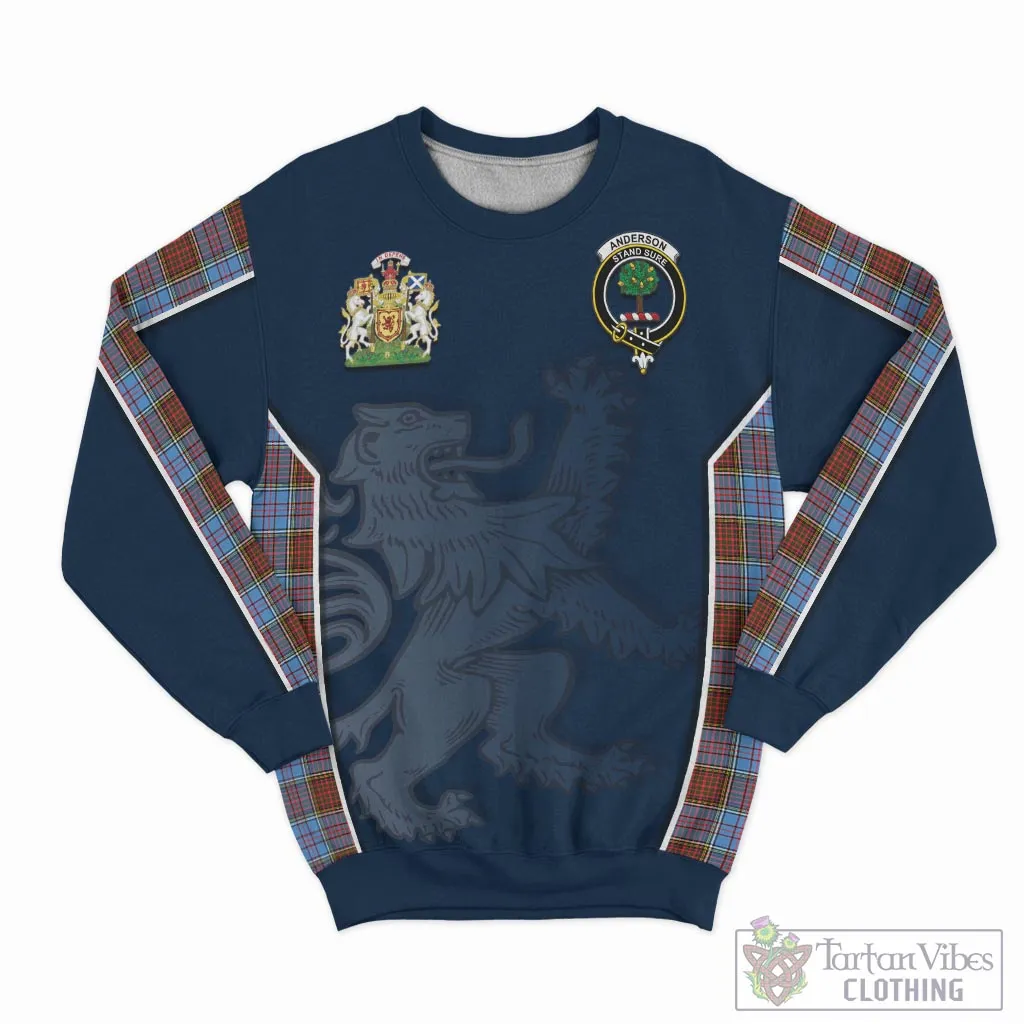 Anderson Modern Tartan Sweater with Family Crest and Lion Rampant Vibes Sport Style