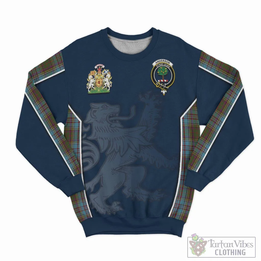 Anderson Tartan Sweater with Family Crest and Lion Rampant Vibes Sport Style