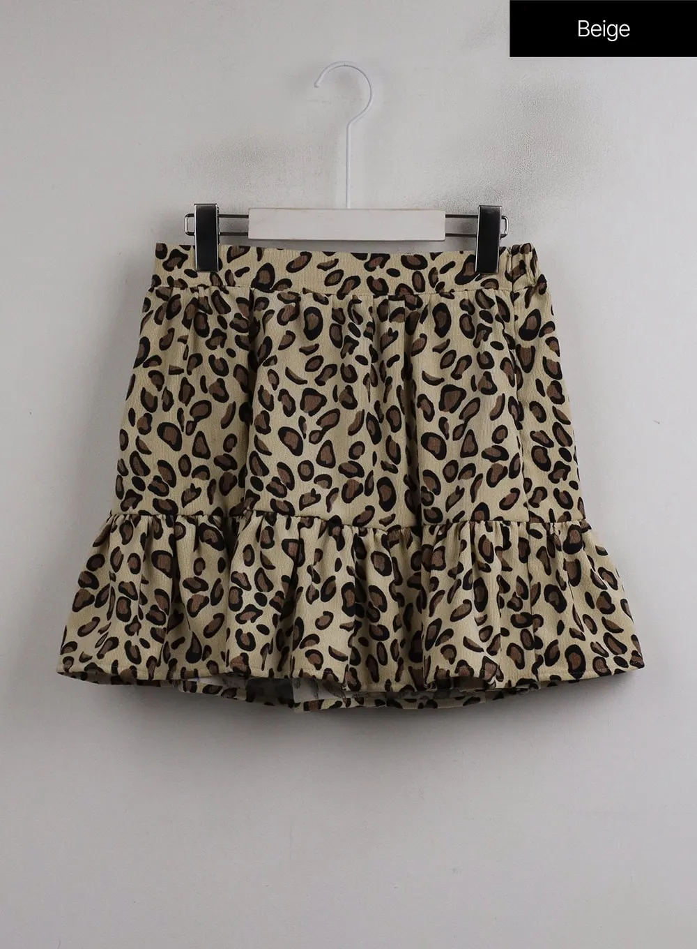 Animal Print Ruffle Hem Mini Skirt OJ417