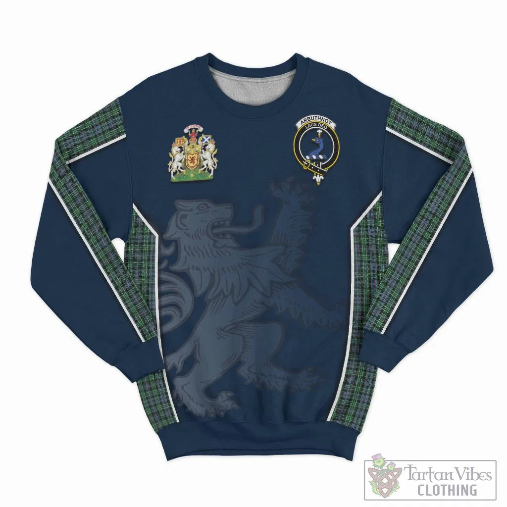 Arbuthnot Tartan Sweater with Family Crest and Lion Rampant Vibes Sport Style