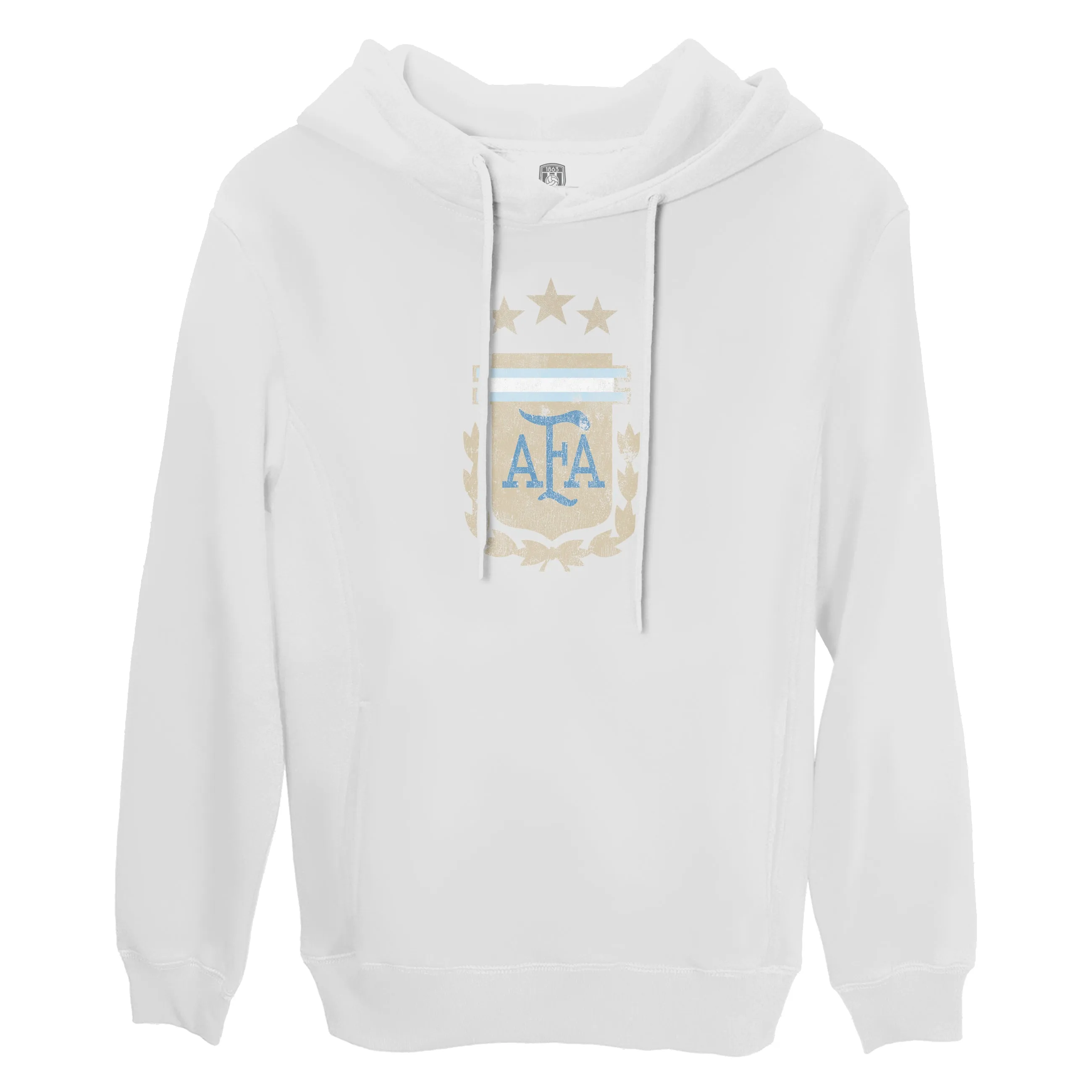 Argentina AFA Color Badge Fleece Pullover Hoodie - White