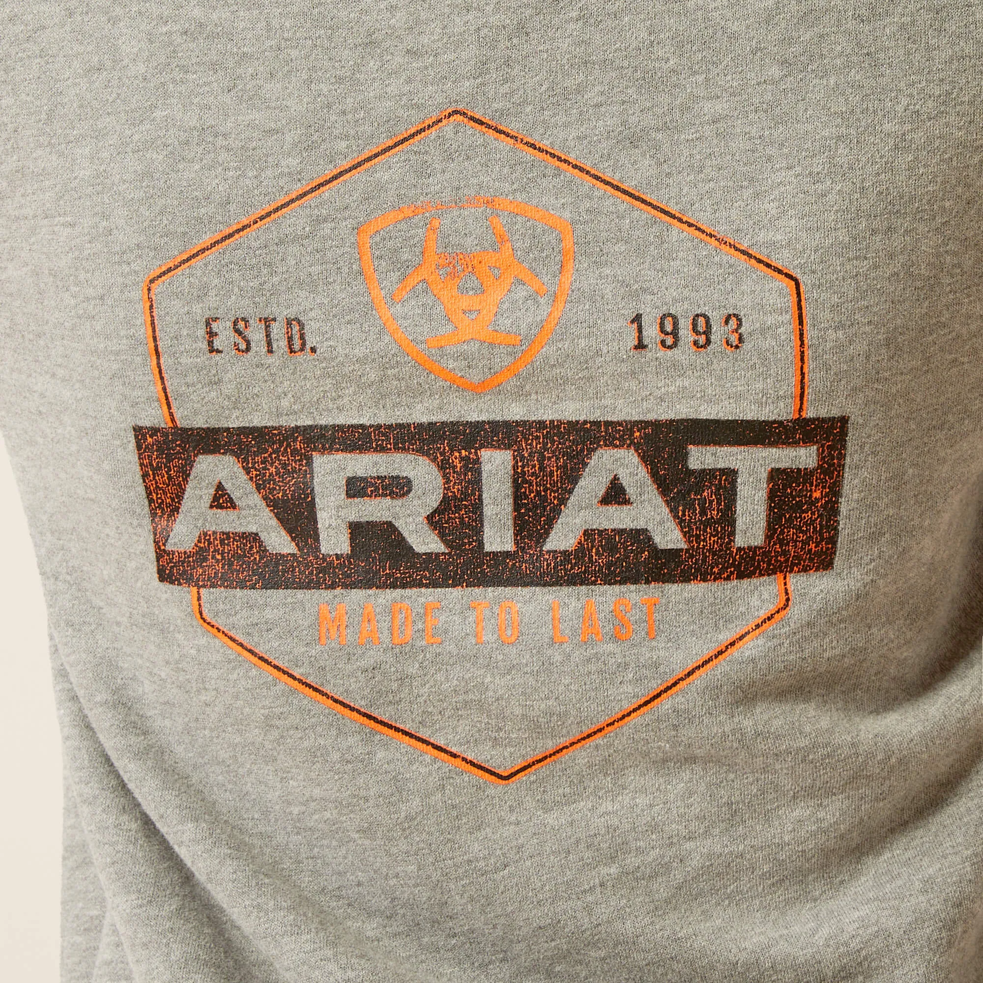 Ariat Boy's Bold Hex Hoodie in Grey Heather