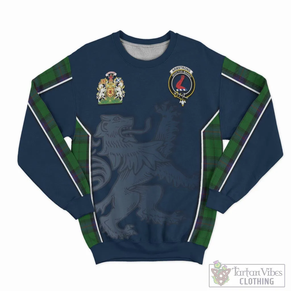 Armstrong Tartan Sweater with Family Crest and Lion Rampant Vibes Sport Style