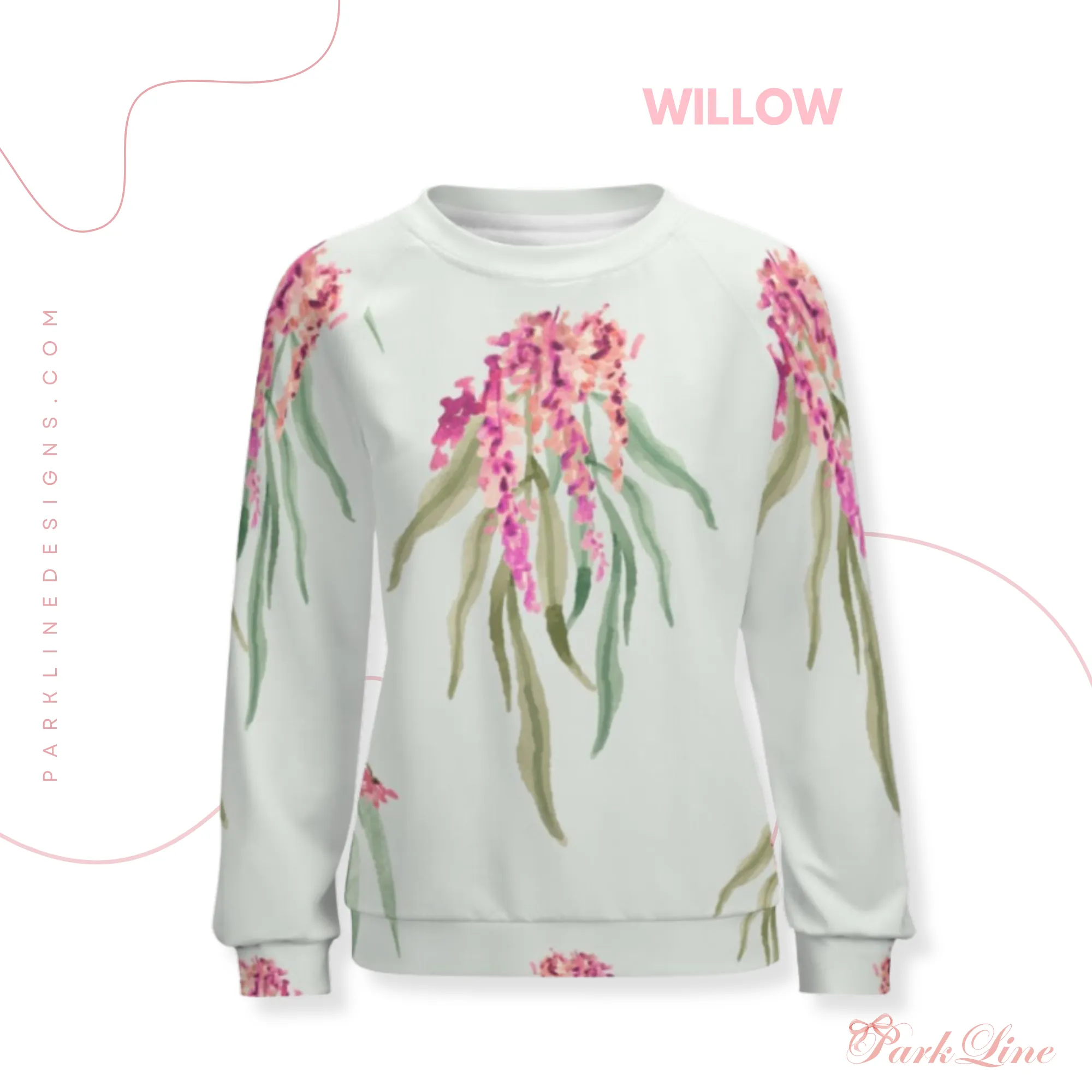 Art Deco Watercolor Ombre | Women’s Raglan Sweatshirt | Cozy Autumn & Winter Crewneck