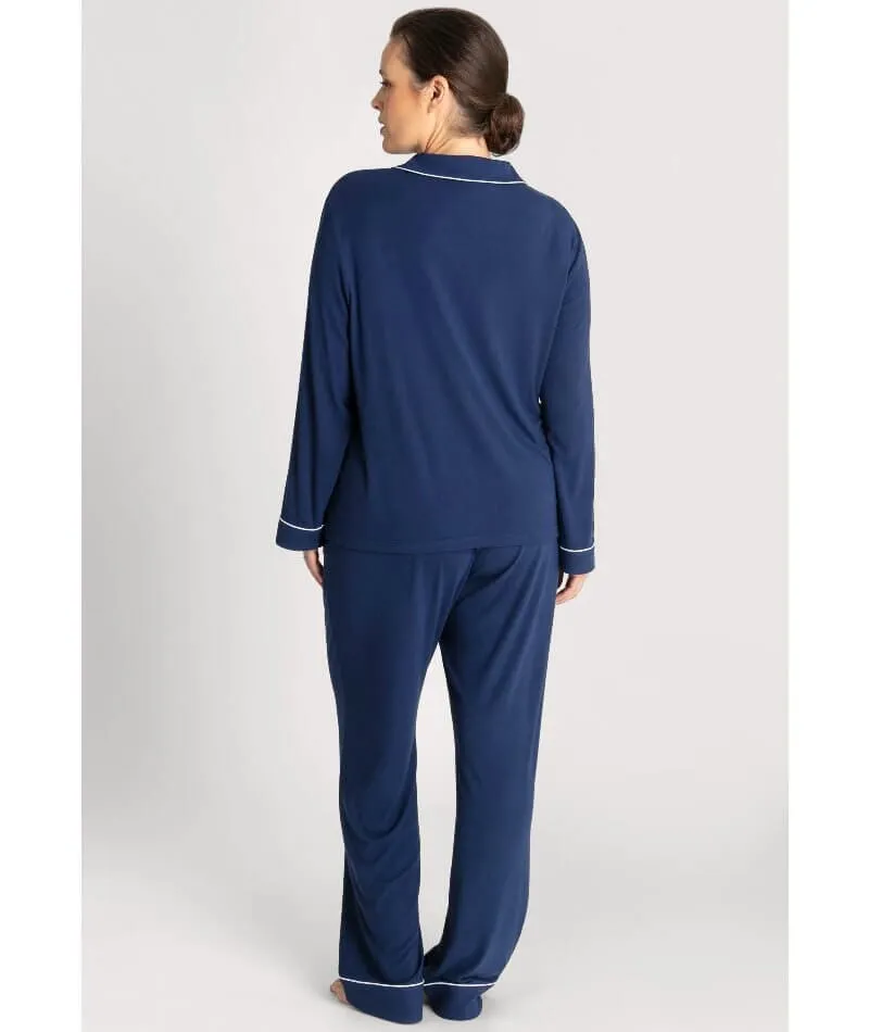 Ava & Audrey Maddison Knit Lounge PJ Set - Navy