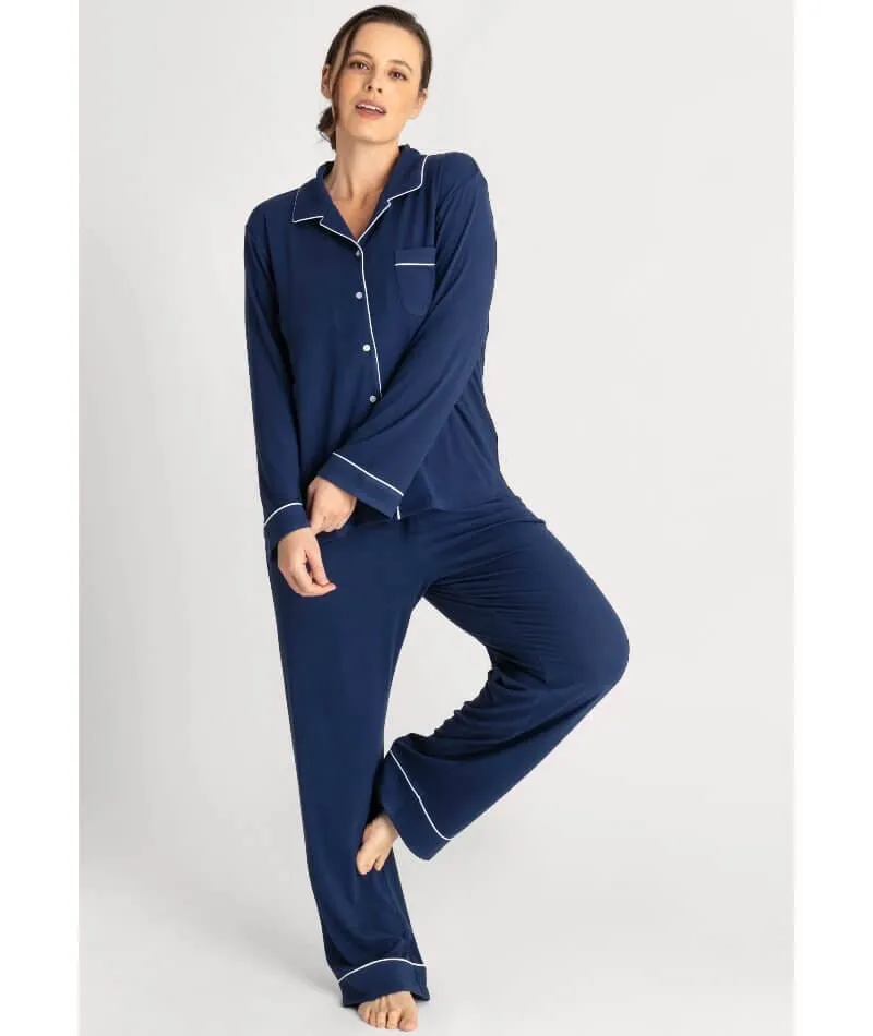 Ava & Audrey Maddison Knit Lounge PJ Set - Navy