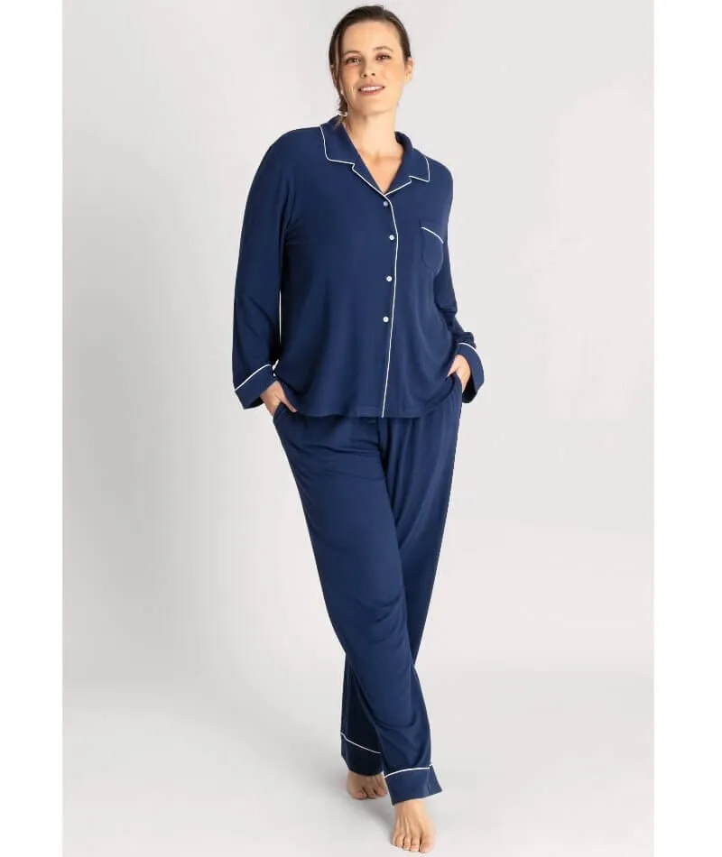 Ava & Audrey Maddison Knit Lounge PJ Set - Navy