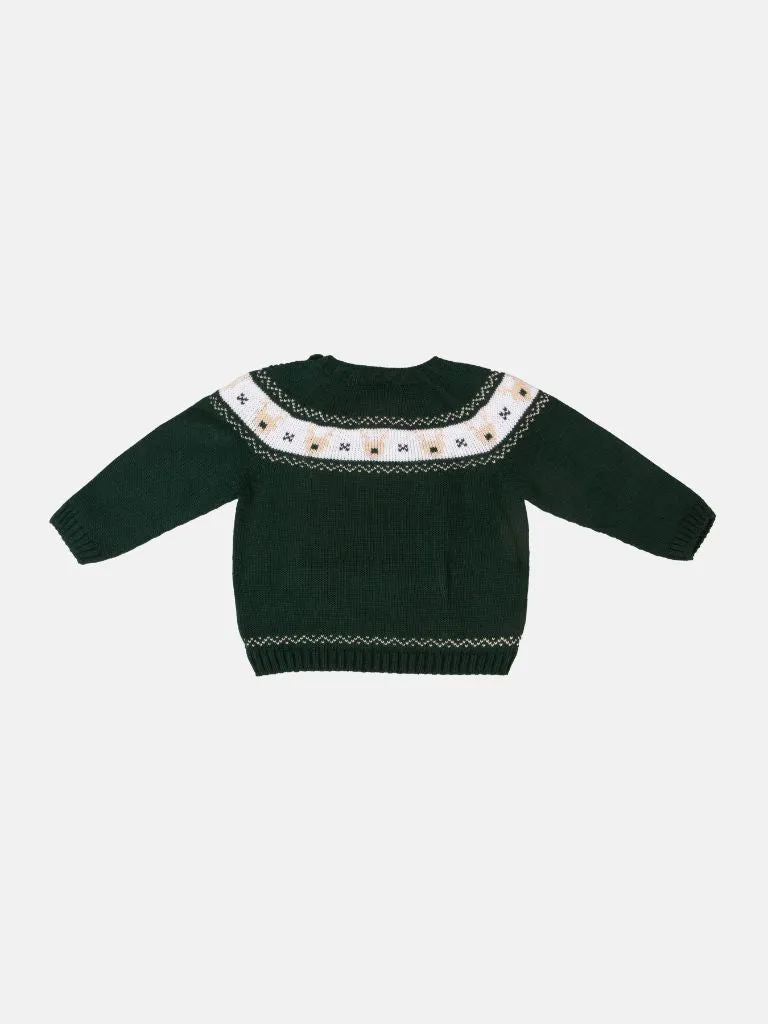 Baby Boy Rudolph Collection Knitted 2-piece Set-Green & Blue