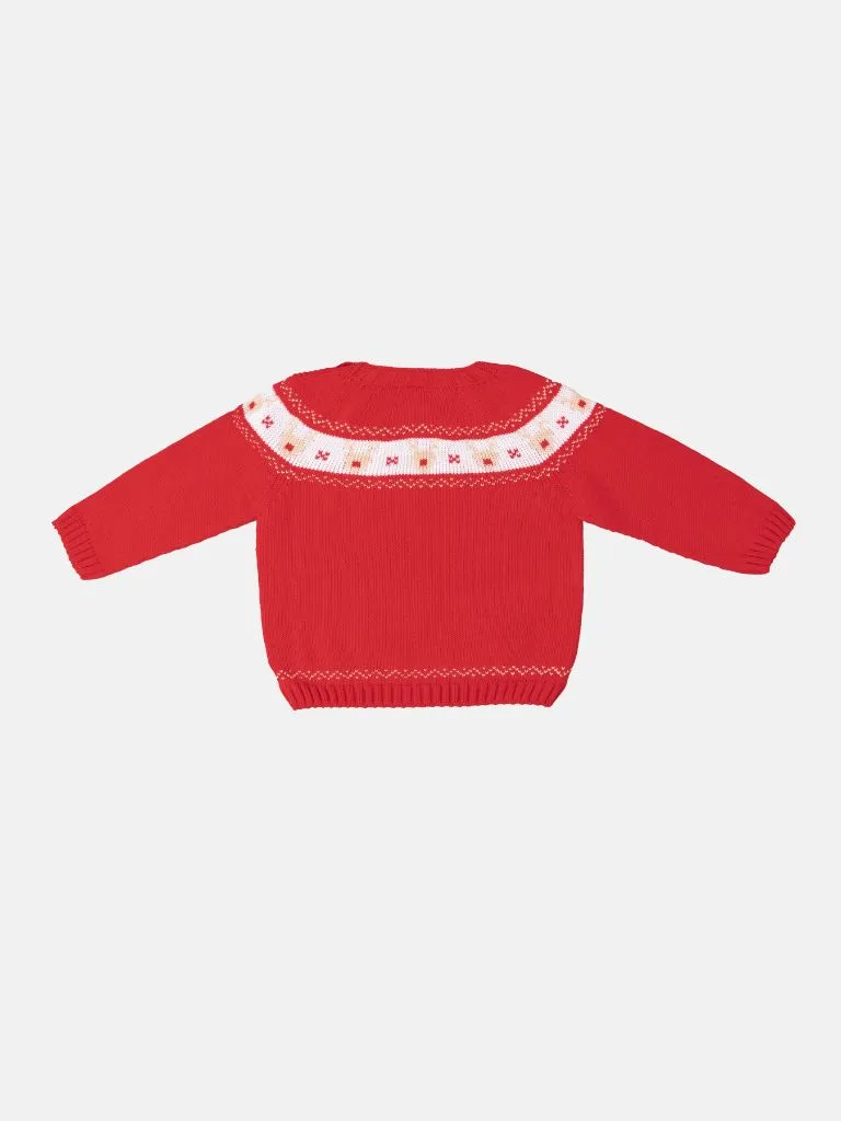 Baby Boy Rudolph Collection Knitted 2-piece Set-Red & Blue