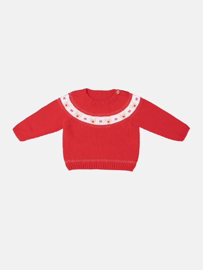 Baby Boy Rudolph Collection Knitted 2-piece Set-Red & Green