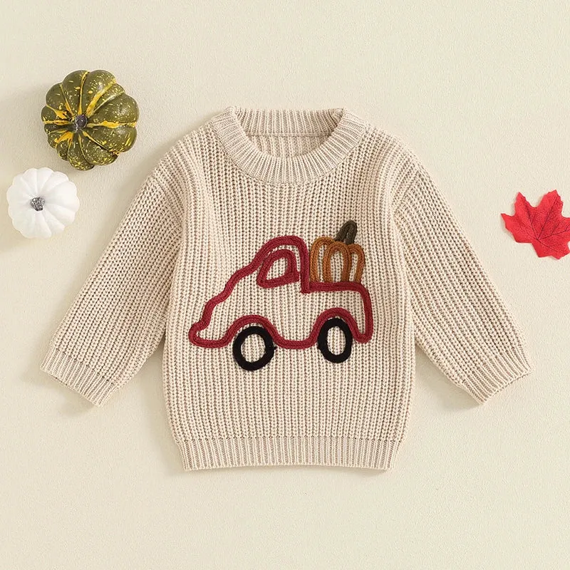 Baby/Toddler Autumn Fall Sweater Pumpkin Car Boys Girls