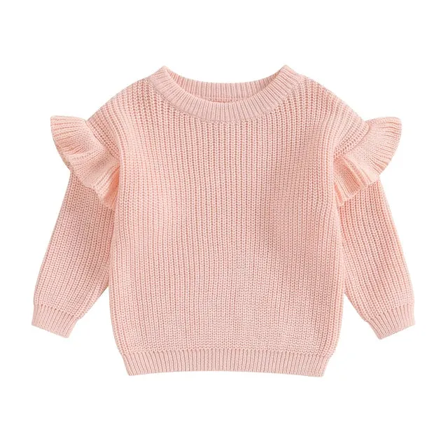 Baby/Toddler Girls (to 3T) Ruffle Sleeve Autumn Sweater 4 Colors