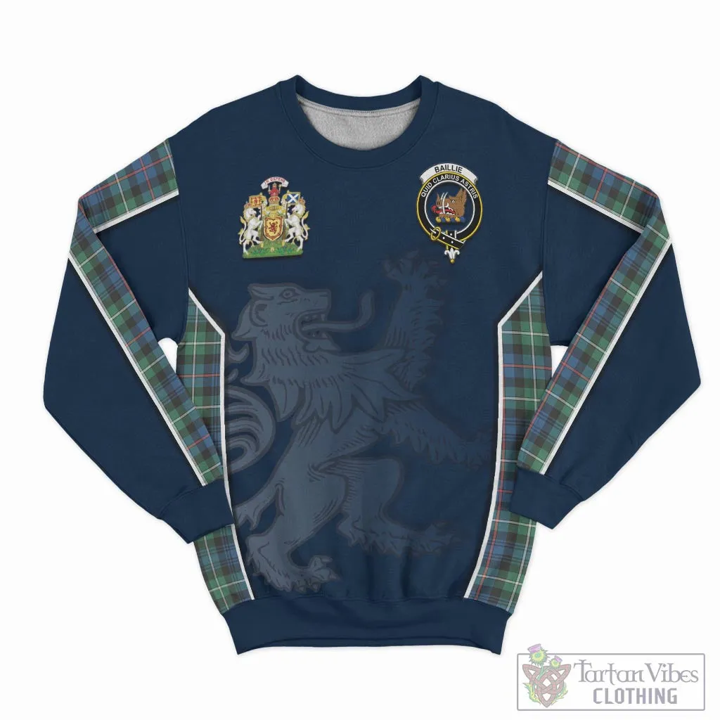 Baillie Ancient Tartan Sweater with Family Crest and Lion Rampant Vibes Sport Style