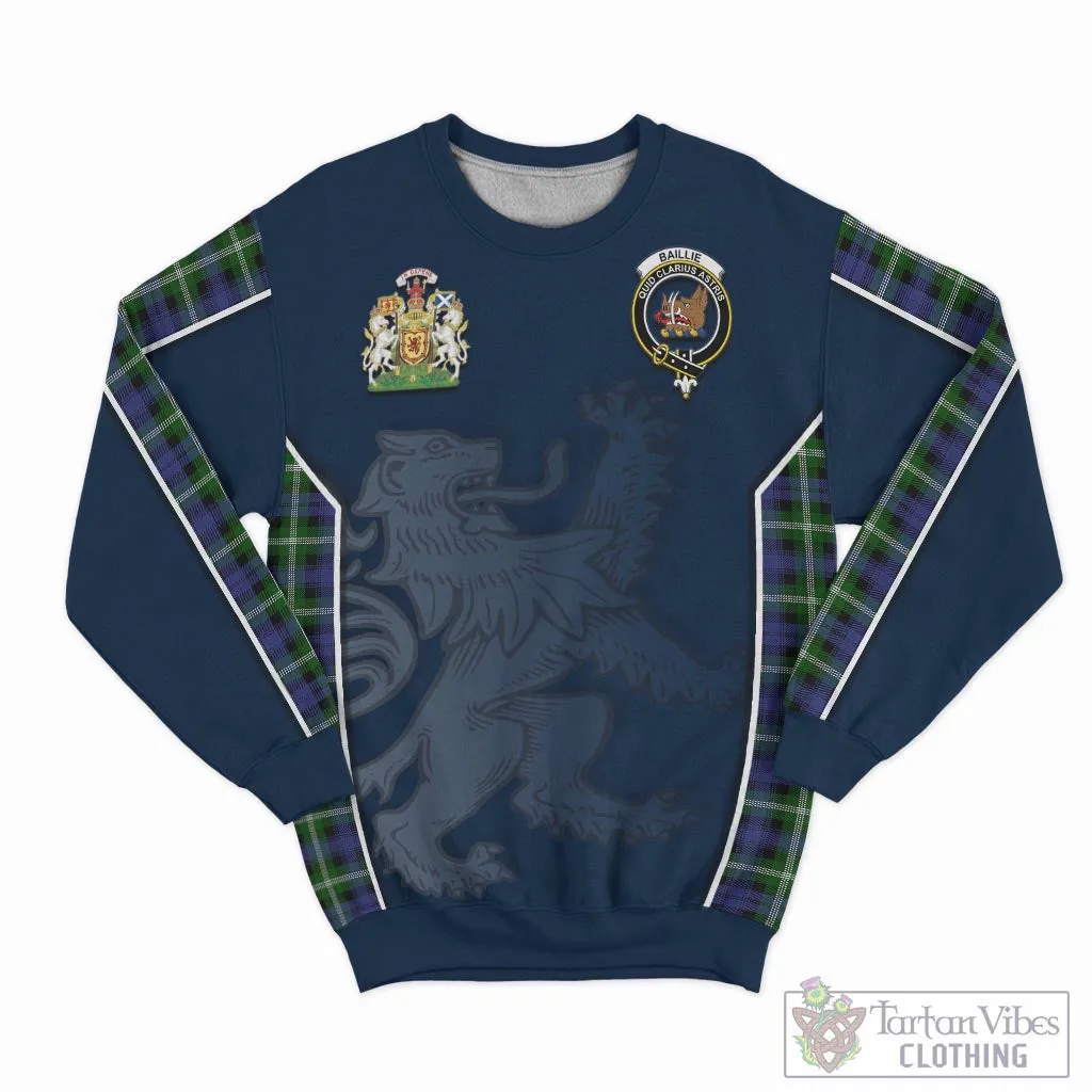 Baillie (Bailey) Tartan Sweater with Family Crest and Lion Rampant Vibes Sport Style