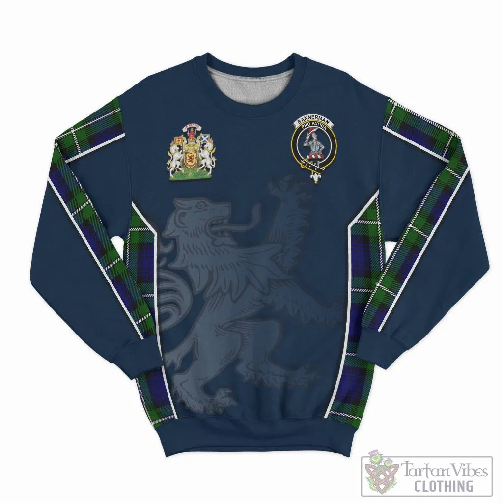 Bannerman Tartan Sweater with Family Crest and Lion Rampant Vibes Sport Style