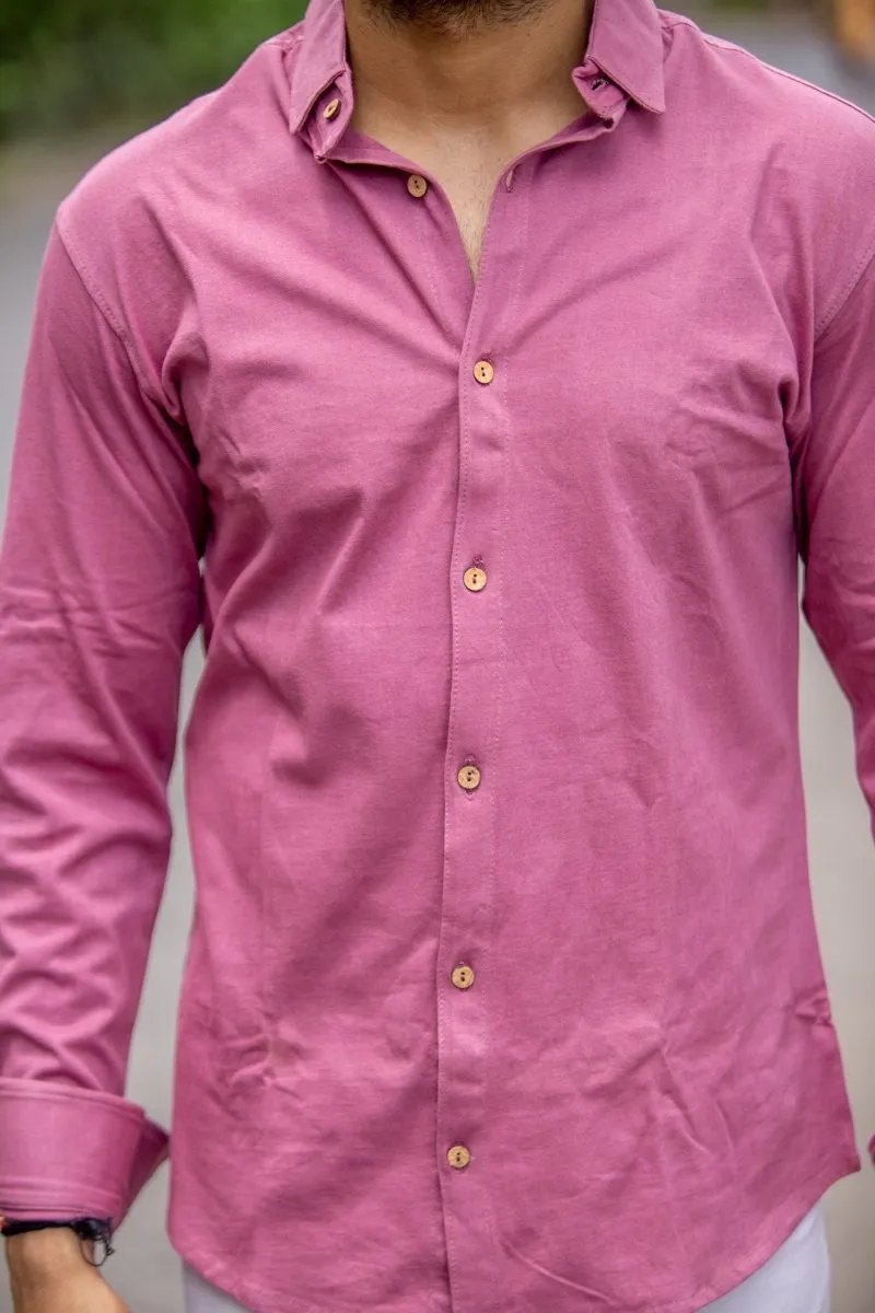 Beet Rose Organic Cotton Knit Shirt