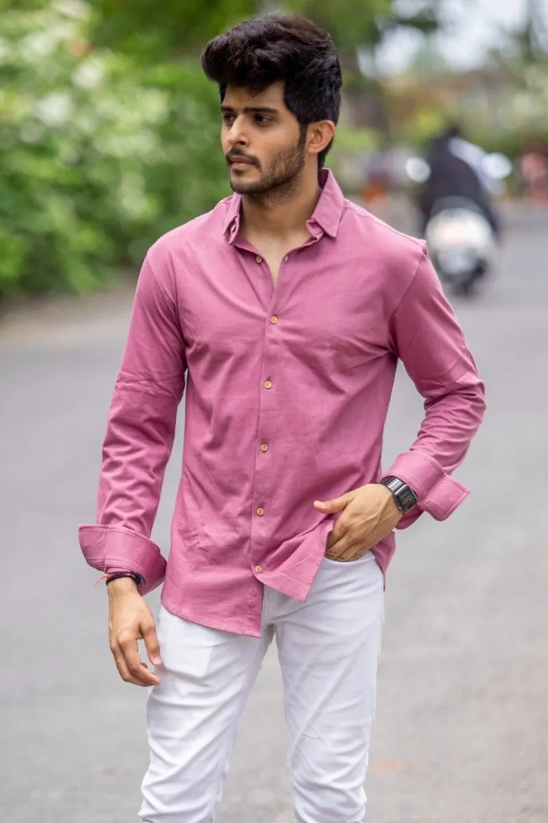 Beet Rose Organic Cotton Knit Shirt