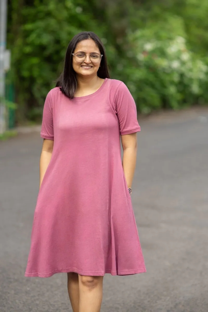 Beet Rose Organic Cotton T-Shirt Dress