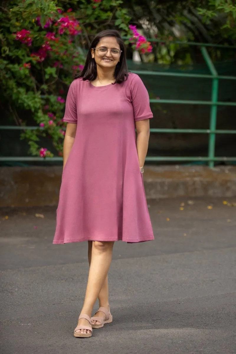 Beet Rose Organic Cotton T-Shirt Dress