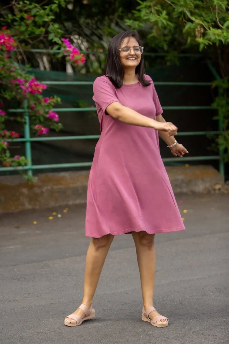 Beet Rose Organic Cotton T-Shirt Dress