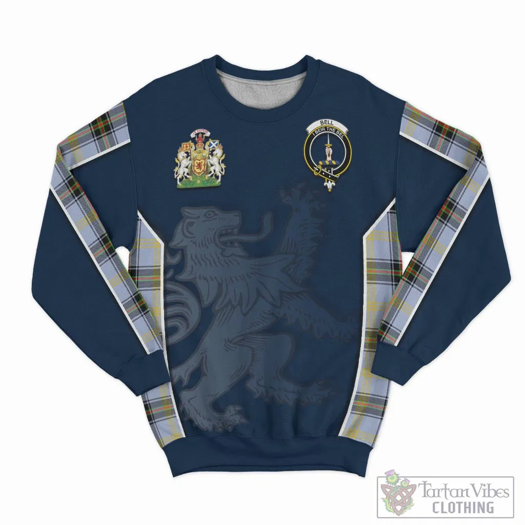 Bell Tartan Sweater with Family Crest and Lion Rampant Vibes Sport Style