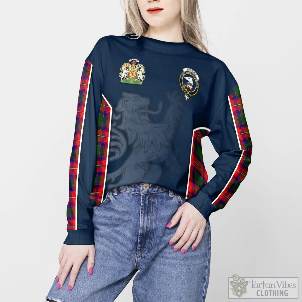 Belshes Tartan Sweater with Family Crest and Lion Rampant Vibes Sport Style