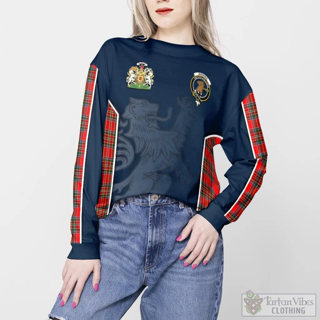 Binning Tartan Sweater with Family Crest and Lion Rampant Vibes Sport Style