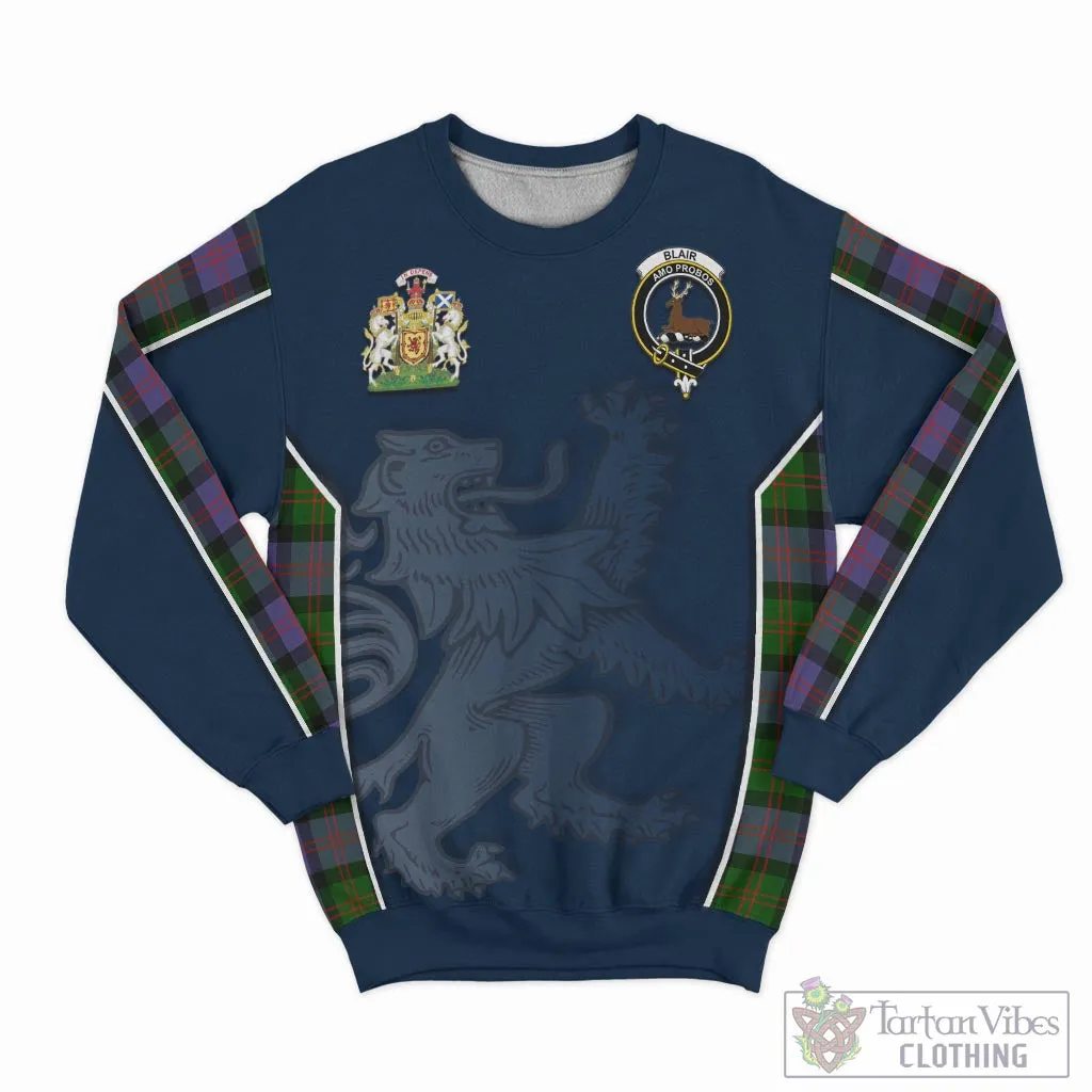 Blair Modern Tartan Sweater with Family Crest and Lion Rampant Vibes Sport Style