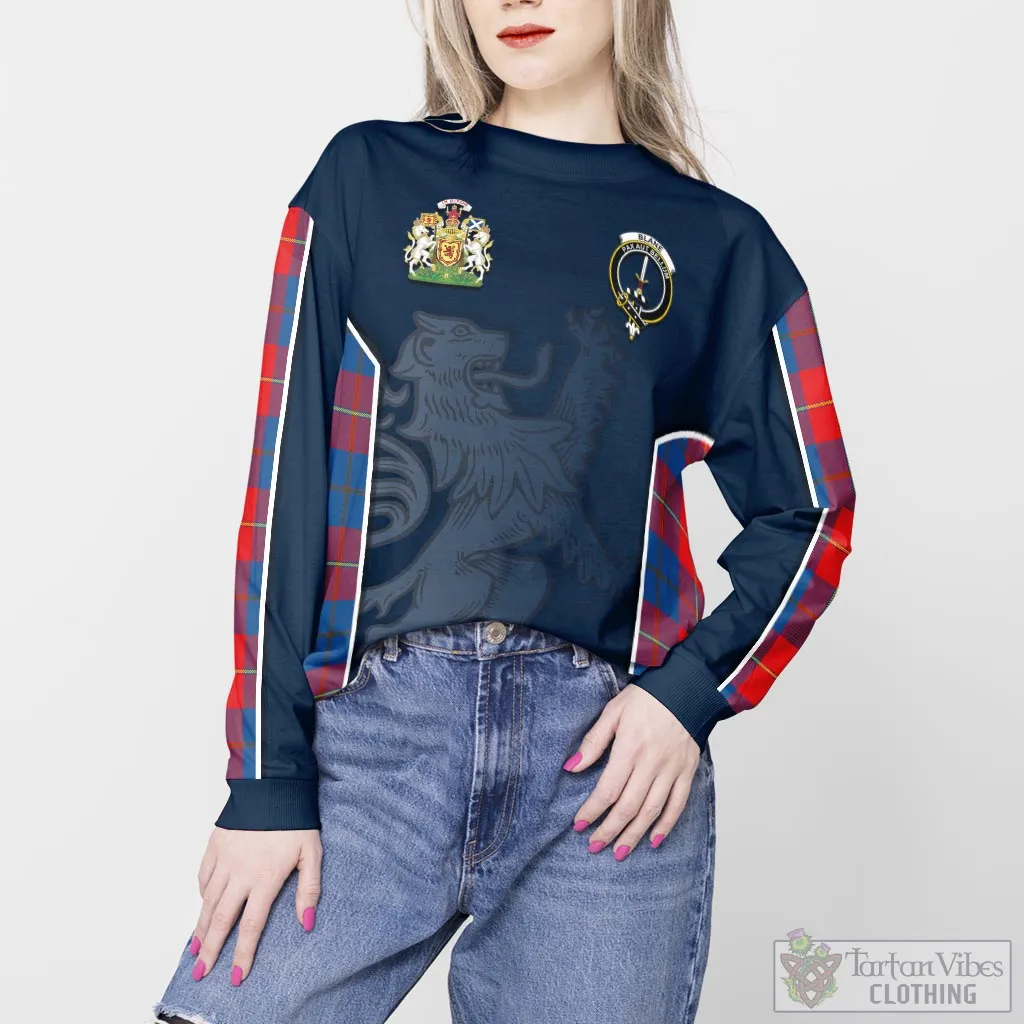 Blane Tartan Sweater with Family Crest and Lion Rampant Vibes Sport Style