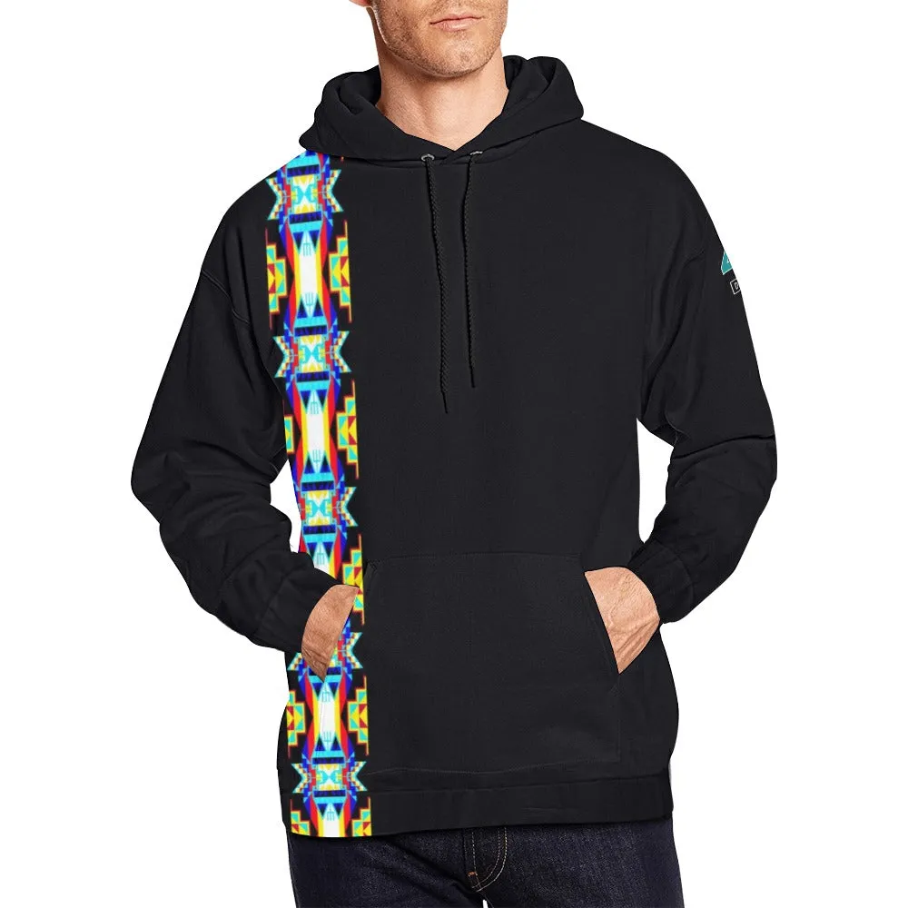 Blanket Strip Black Vert Hoodie for Men (USA Size)