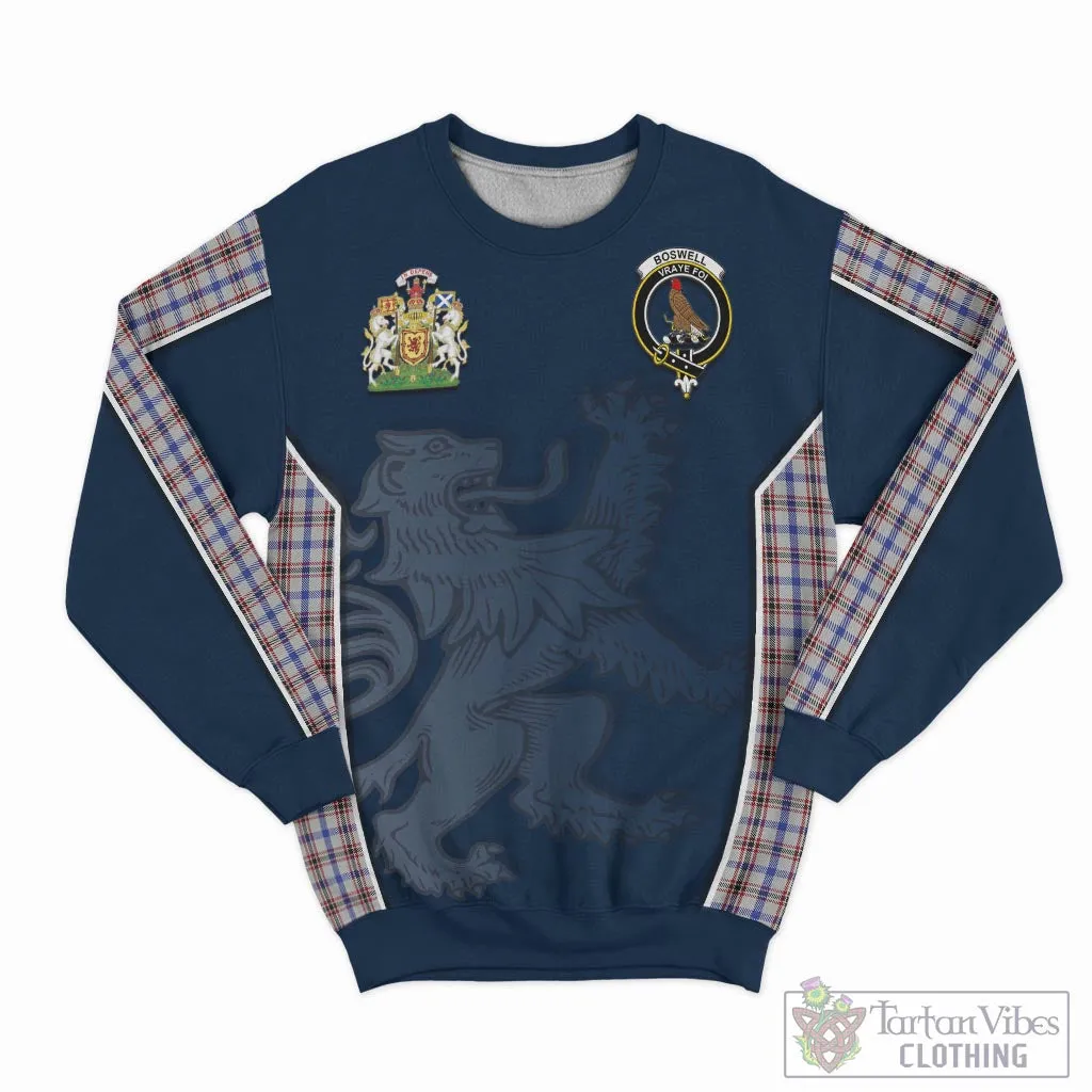 Boswell Tartan Sweater with Family Crest and Lion Rampant Vibes Sport Style