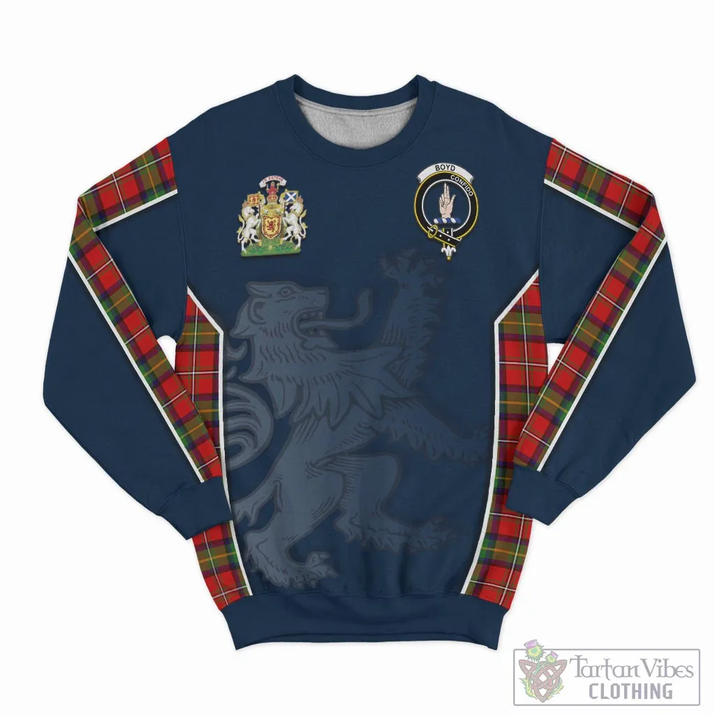 Boyd Tartan Sweater with Family Crest and Lion Rampant Vibes Sport Style