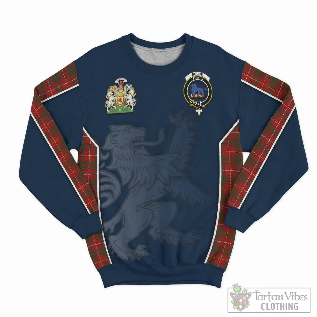 Bruce Tartan Sweater with Family Crest and Lion Rampant Vibes Sport Style